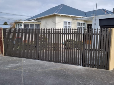 Picket gate outside view